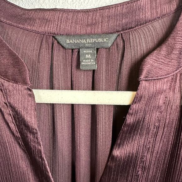 Banana Republic Rich Purple Sheer Blouse, Size M (petite) - Picture 5 of 10